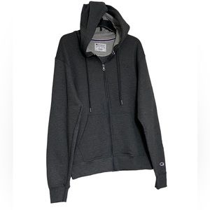 Champion Men's Fleece Full Zip Hoodie Gray Size M